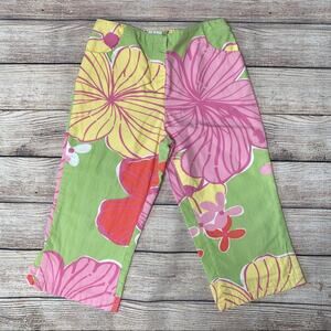 VTG Lilly Pulitzer Bahama Mama Print Capri Pants Sz 6X